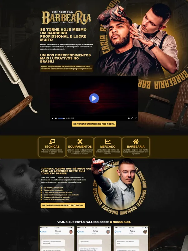 Template de página de vendas — Barbearia
