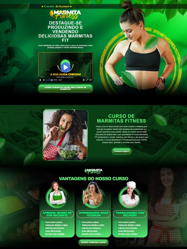Template de página de vendas — Marmita Fit